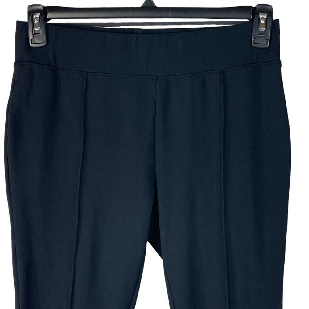 Lands' End Ponte Legging Pants Ankle Zip Mid-Rise Stretch Black